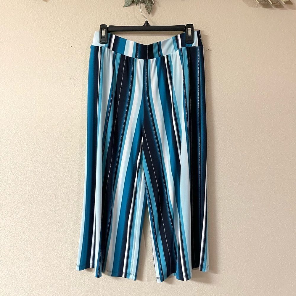 Cato - womens stripe wide leg gaucho pants